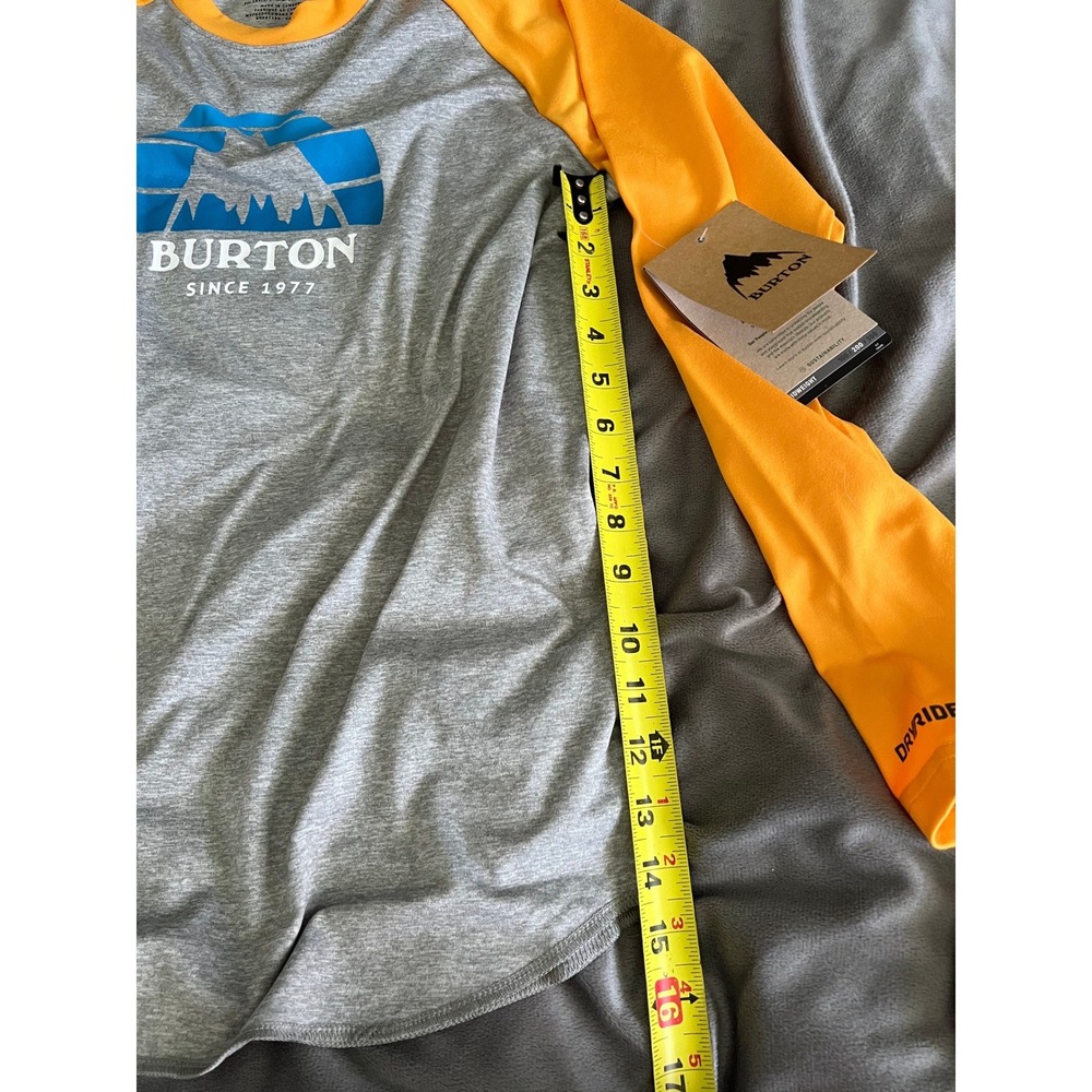 Burton Kids Dryride Ultrawick Midweight 200 Base Layer Shirt greyYellow XL 14/16 - Picture 5 of 9